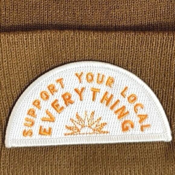 Support Your Local Everything beanie in brown - Picture 2 of 3